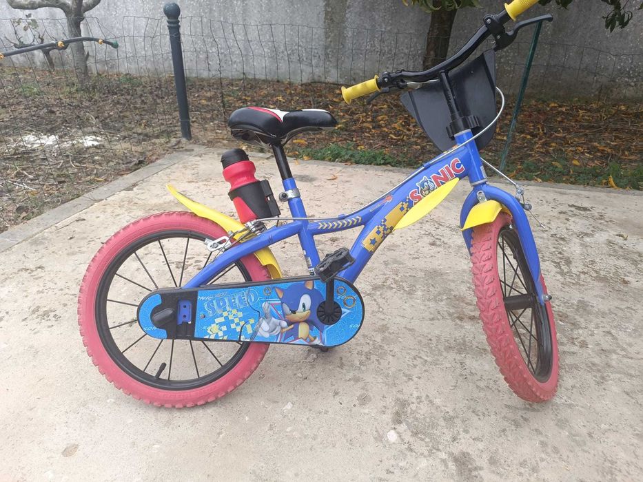 Bicicleta De Criança 16 Polegadas Sonic 5-7 Anos