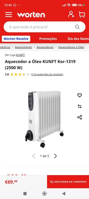 Aquecedor Kunft 1319