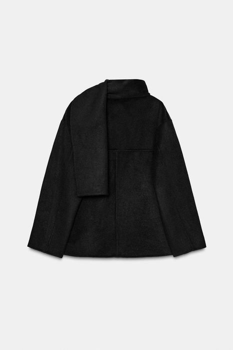 Пальто вовняне zara з шарфом