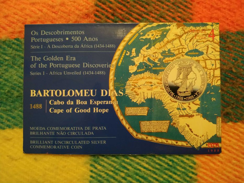 Portugal - moeda em prata de 100 escudos de 1988 Bartolomeu Dias