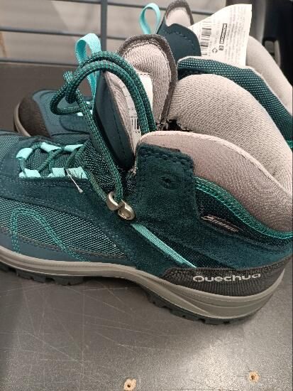 Botas impermeáveis de caminhada na montanha MH100 Turquesa - Mulher