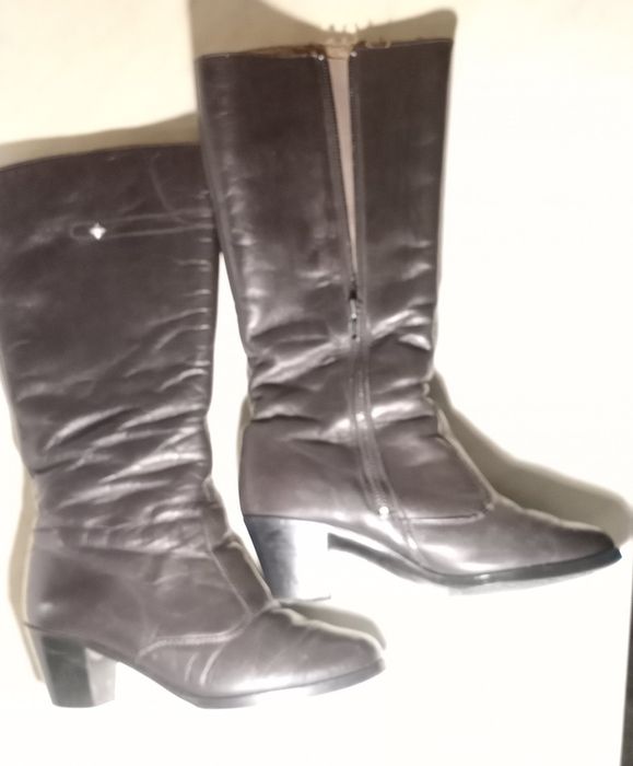 Сапоги кожанные искусственный мех