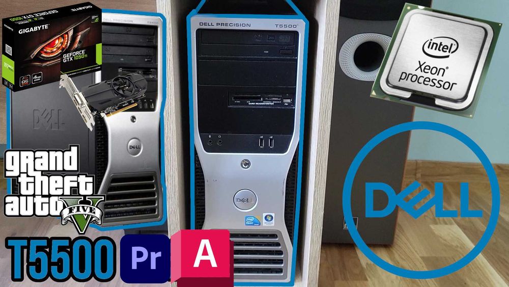 Komputer Dell Precision T5500 Stacja robocza 1050 Ti SSD+HDD X5690