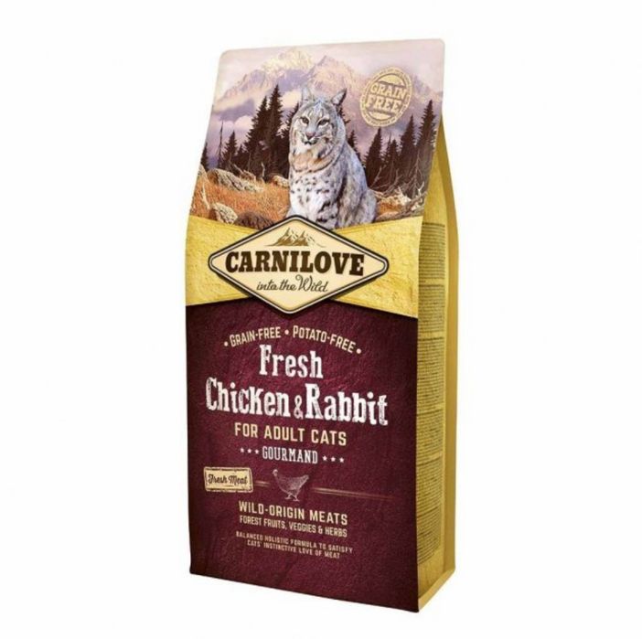 Сухий корм Carnilove (Карнілов) Cat Fresh Chicken & Rabbit Gourmand з куркою та кроликом 6 кг