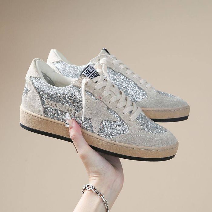 Снікерси Golden Goose • Ball Star/ Кеди Білі Голден Гус Глітер/ Star