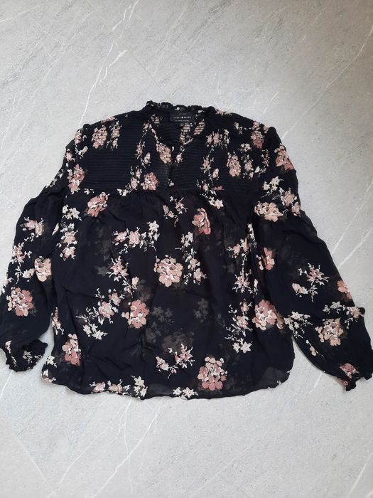 Lucky Brand XS 34 bluzka kwiaty czarna