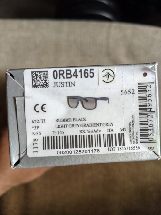 Rayban Justin rb4165 light grey gradient
