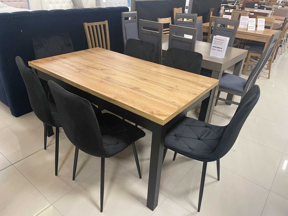 (38L) Stół loft rozkładany + 6 krzeseł, nowe! okazja 1149 zł