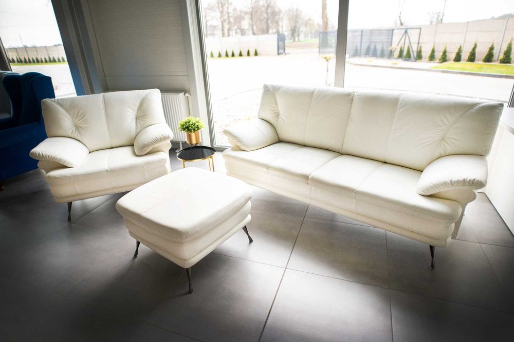 Sofa kanapa Cecil naturalna prawdziwa skóra