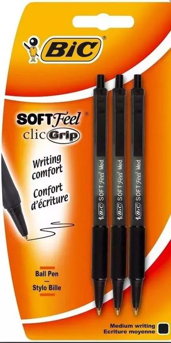 Długopis czarny Soft feel bls 3 szt BIC. BIC