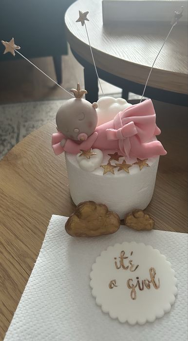 Zestaw figurek na tort chrzest baby shower