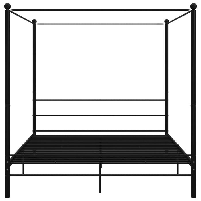 Łóżko metalowe czarne z baldachimem 160x200