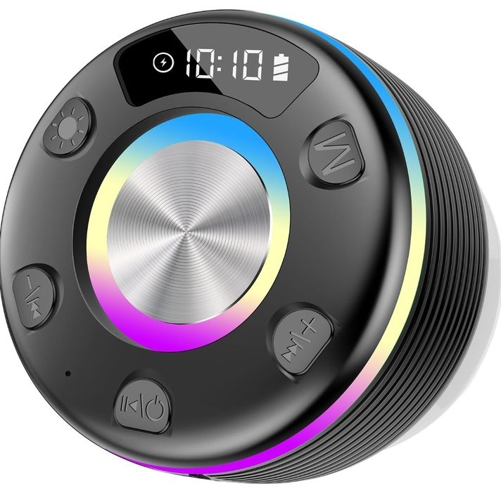 Głośnik Prysznicowy Bluetooth IPX7, LED, FM, Mikrofon,muzyka Bass