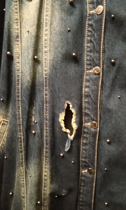 Жіночий кардиган б/у джинса з дірками Luizza 58