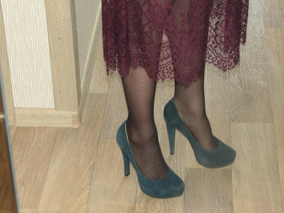 Синие замшевые туфли 36р