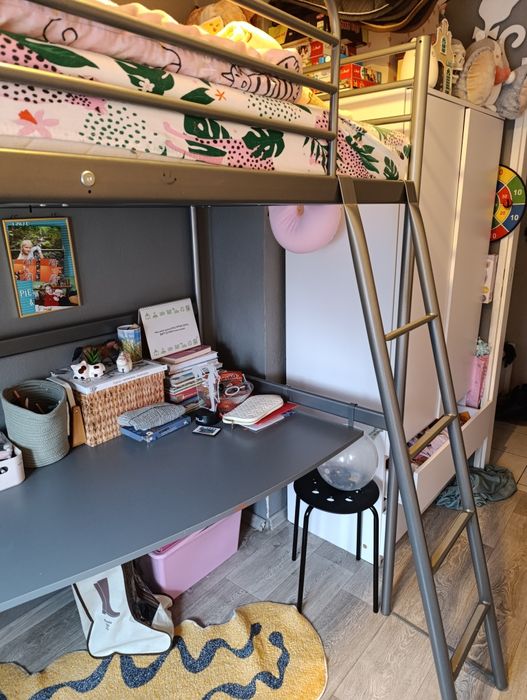 Łóżko piętrowe z biurkiem IKEA