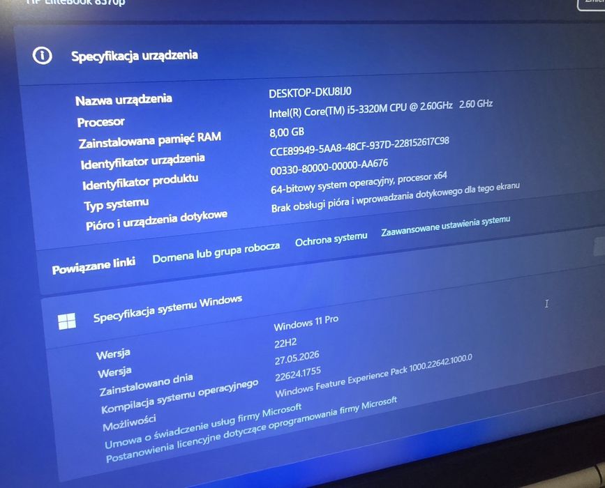 Laptop HP 8570p i5 8GB SSD radeon port rs232