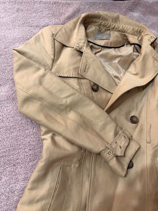 Płaszcz Orsay złoto-beżowy trencz dwurzędowy (bez paska)