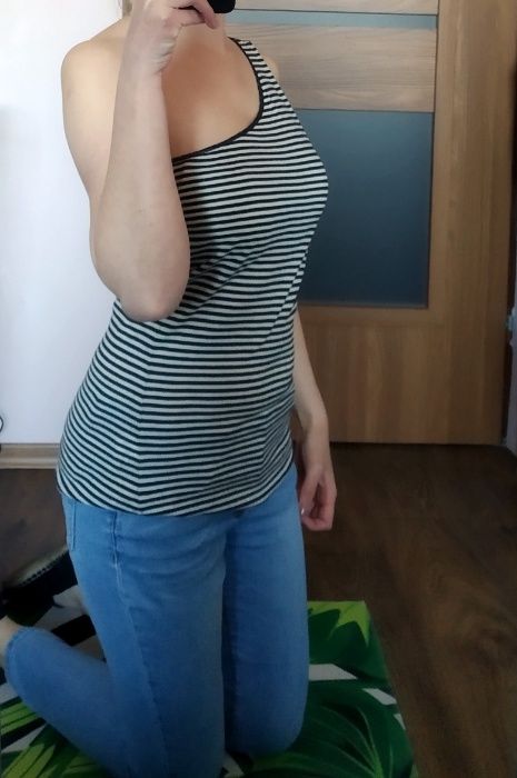 Bluzka w paski na jedno ramię rozm. M