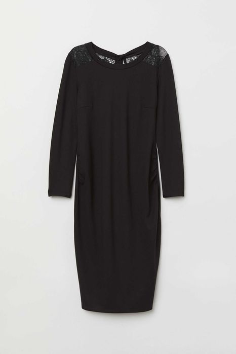 Элегантное черное платье для беременных H&M MAMA, M