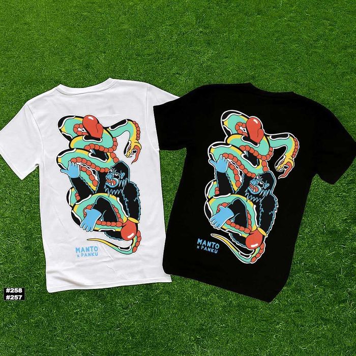 MANTO Struggle •  Новая футболка МАНТО • Черная / Белая • XS S M L XL