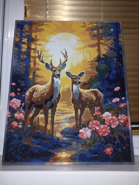 Картина з алмазів "Олені"