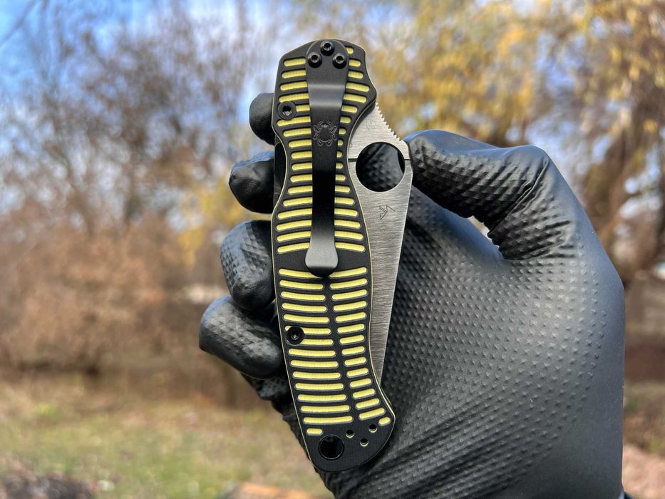 Складний ніж Spyderco Paramilitary 2 Salt Yellow/Black G-10, MagnaCut
