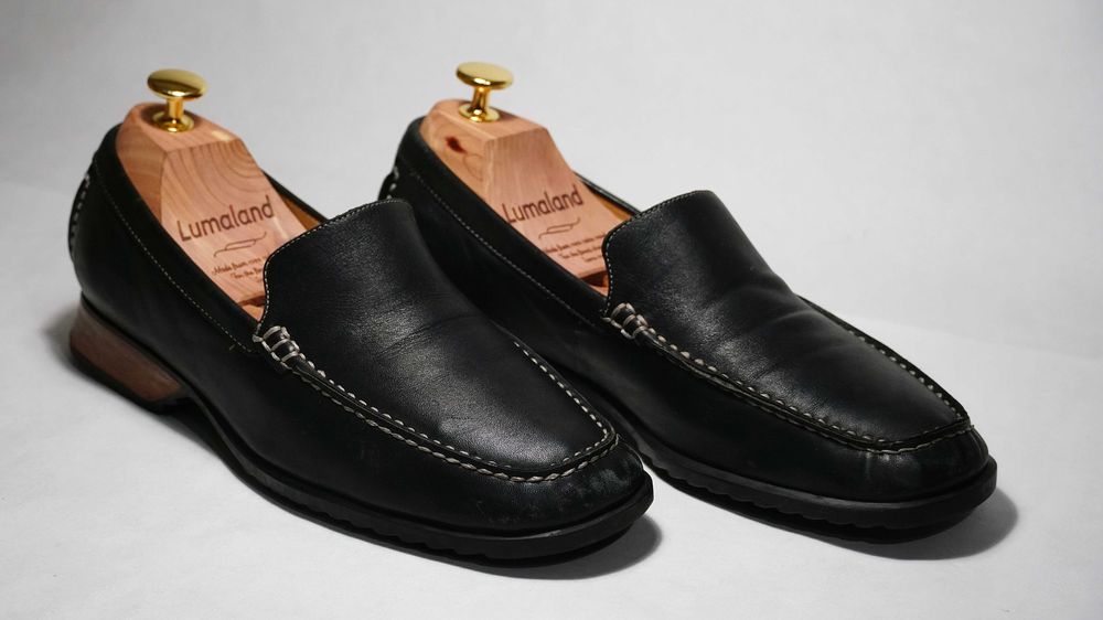 Clarks Brazil чорні шкіряні мокасини лофери 40 41 26 см вінтаж класика