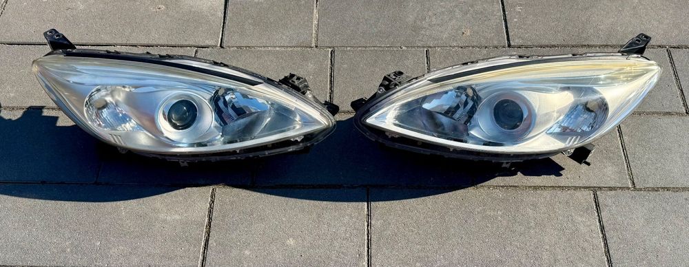 Mazda 5 CW 2010/2017r Lampa reflektor przedni zwykły Europejski lewy lub prawy spryskiwacz lewy lampy xenon kompletny halogeny zbiornik spryskiwaczy xenon zwykły lampa osłoną pod silnik zbiornik grill maska chłodnice belka lusterka i dużo innych części