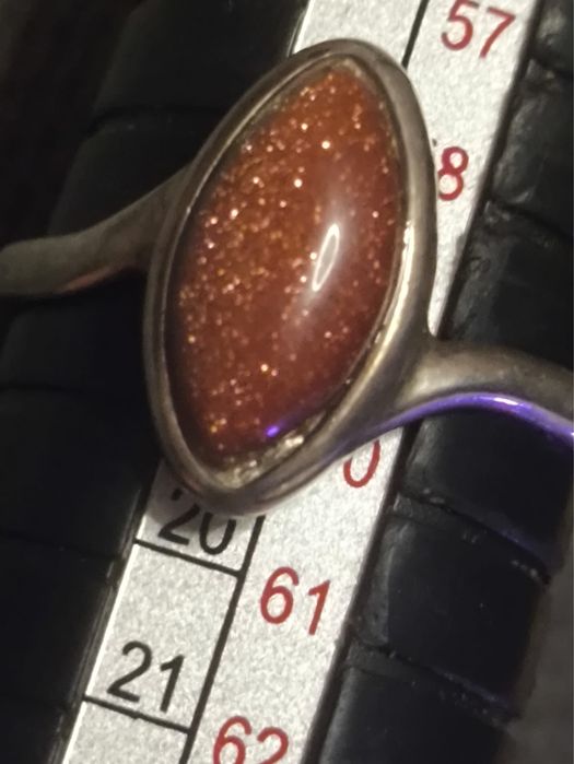 Stary srebrny pierścionek 18, Siezeniewscy , piasek pustyni. Vintage