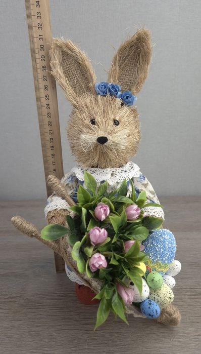 Великодній заєць ручної роботи (34 см) | Декор до Великодня | Handmade