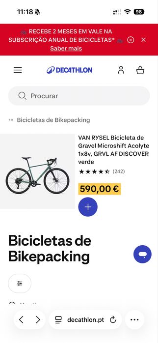 Bicicleta Gravel 2 meses c/ Garantia
