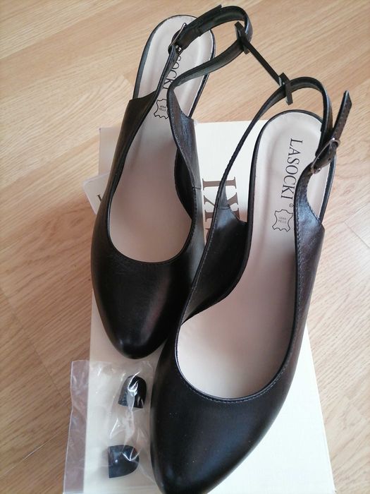 Czółenka skórzane "Lasocki" roz 39 - 26 cm. Nowe.