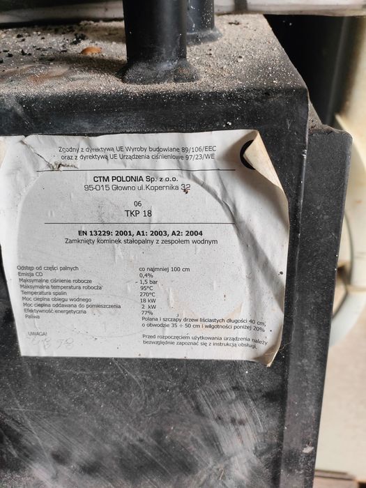 Kominek z płaszczem wodnym  18kw i 20kw