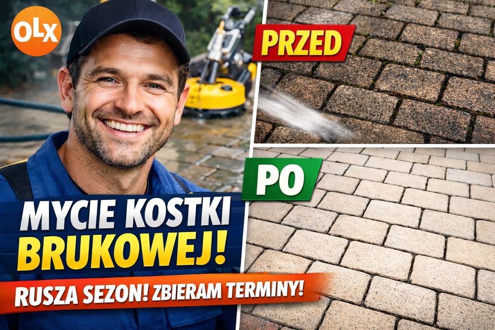 Mycie kostki brukowej - Wolne terminy 2026