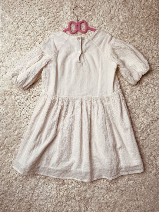 Sukienka boho kremowa H&M 128 . Baloniaste rękawy piekna