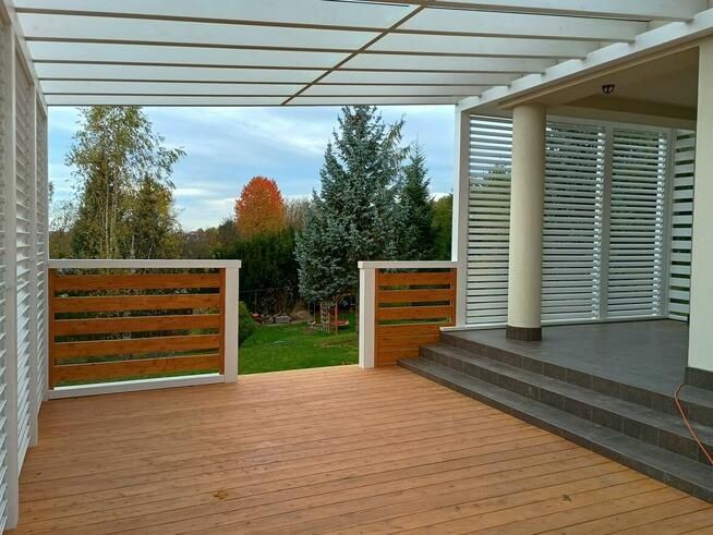 Taras drewniany, zadaszenie tarasu, altana, pergola