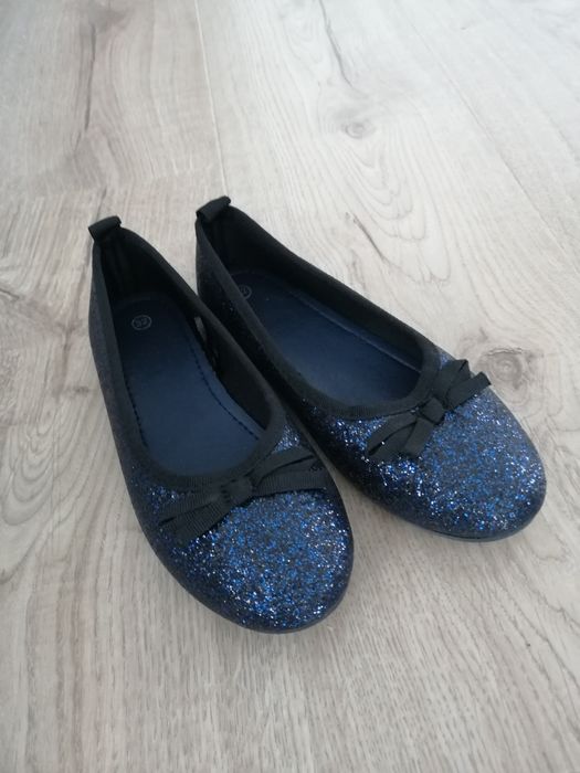 Buty baleriny granatowe,brokatowe rozm.32