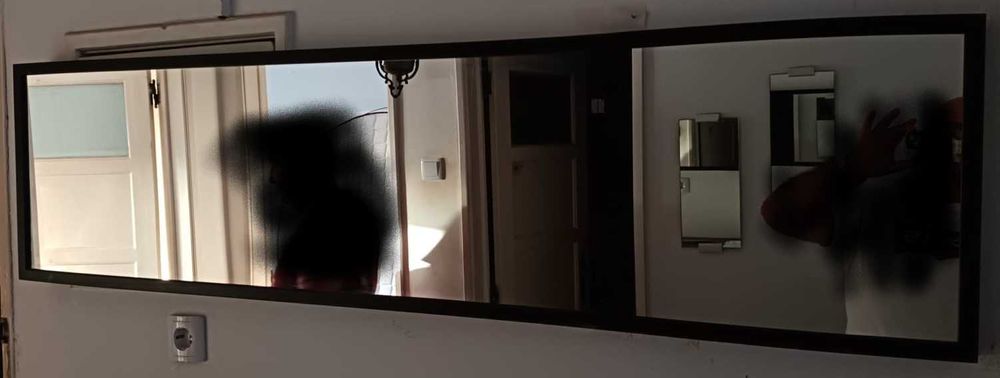 Espelho preto retangular grande