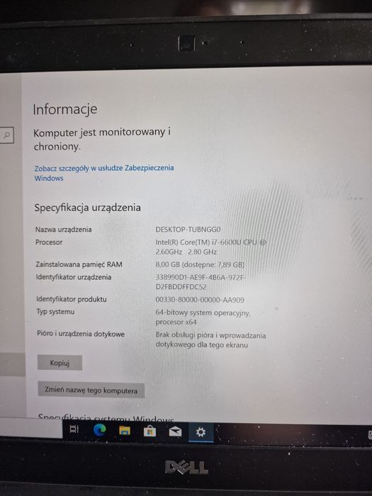 Laptop Dell e7470 Intel I7-6600u