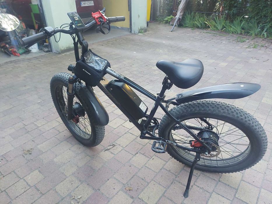 Rower elektryczny Lankeleisi MG740 plus dual 48V 20 AH fatbike Hamulce hydrauliczne, błotniki, lusterko,