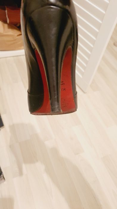 skórzane botki na obcasie Kazar krótkie kozaki /szpilka  39 / 40
