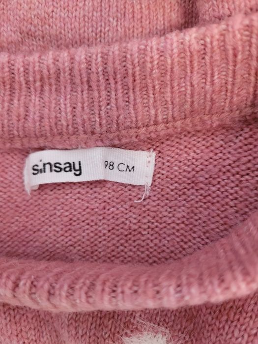 Sinsay Różowy Sweter z Kotem r. 98