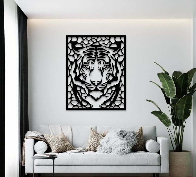 Obraz ażurowy 3D Tygrys. Hit. Nowoczesne drewniane obrazy.