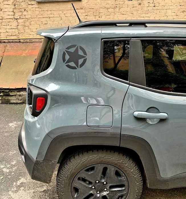 Наклейка наліпка на капот Jeep Compass Renegade Cherokee рест дорест чорна