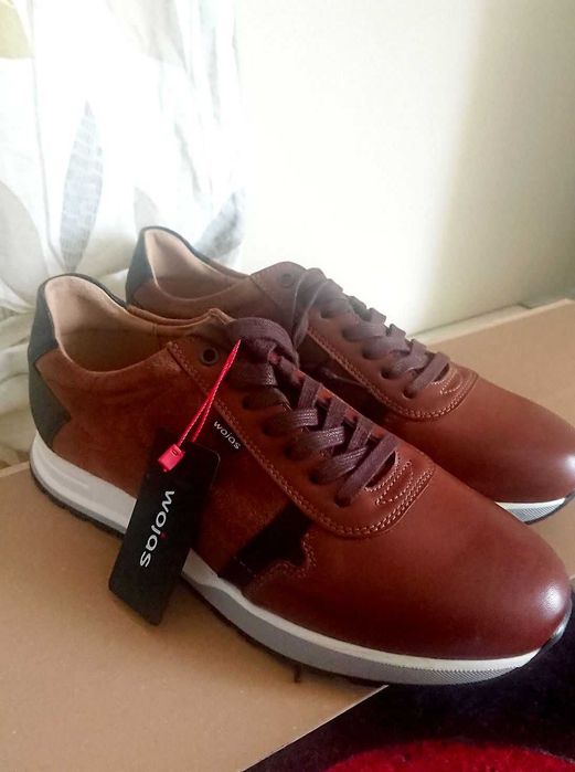 Buty Skóra jasny brąz Sneaker Sportowe trekkingowe Wojas Półbuty 41