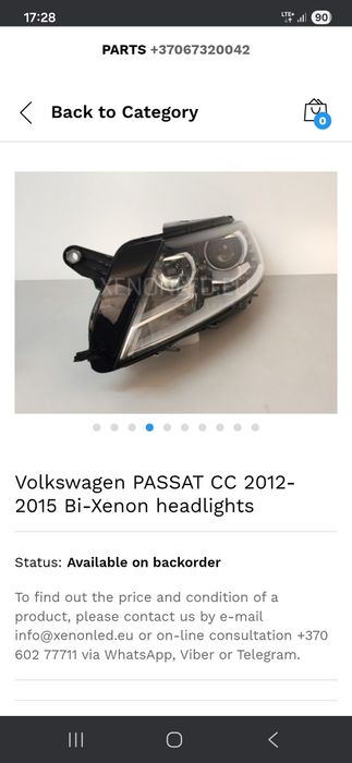 Lampa prawa Passat CC,przetwornica 2012-2015