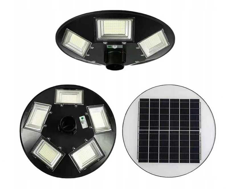 Lampa Solarna Uliczna Ogrodowa LED UFO Czujnik Ruchu+Pilot + Mocowanie