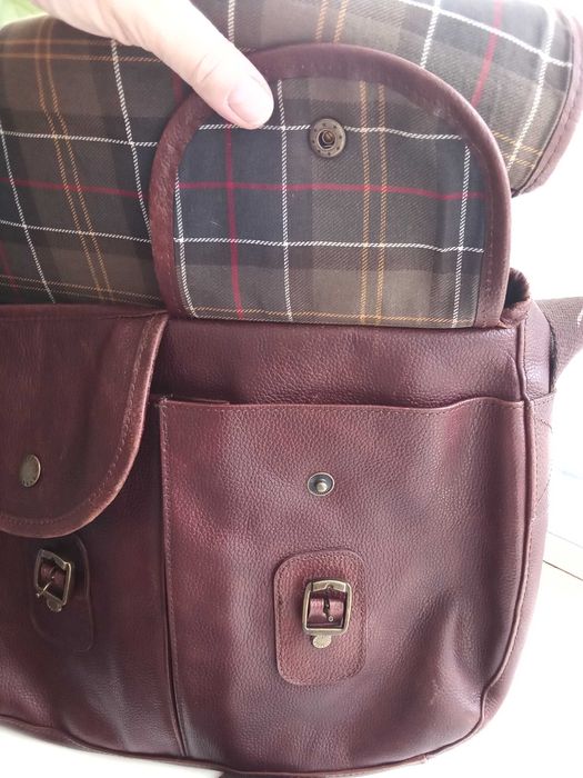 Barbour - британия. кожаная сумка на длинном ремне