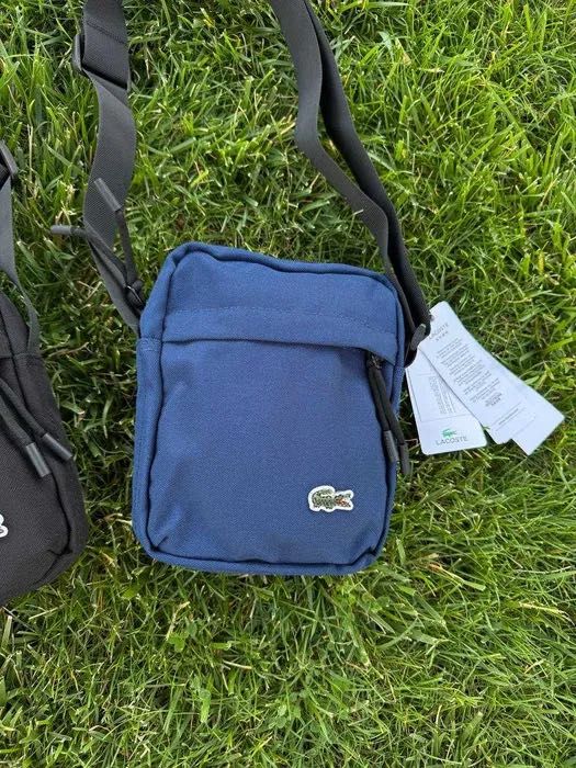 Сумка Lacoste Lacosta лакоста месенджер через плече чорна і синя